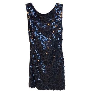Crown Of Hearts Black Sequin Sleeveless Party Cocktail Dress Size S